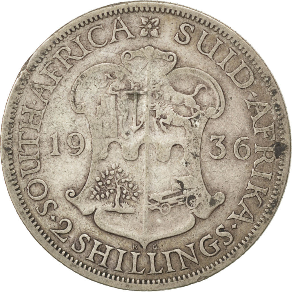 Coin, South Africa, George V, 2 Shillings, 1936, VF(20-25), Silver, KM:22