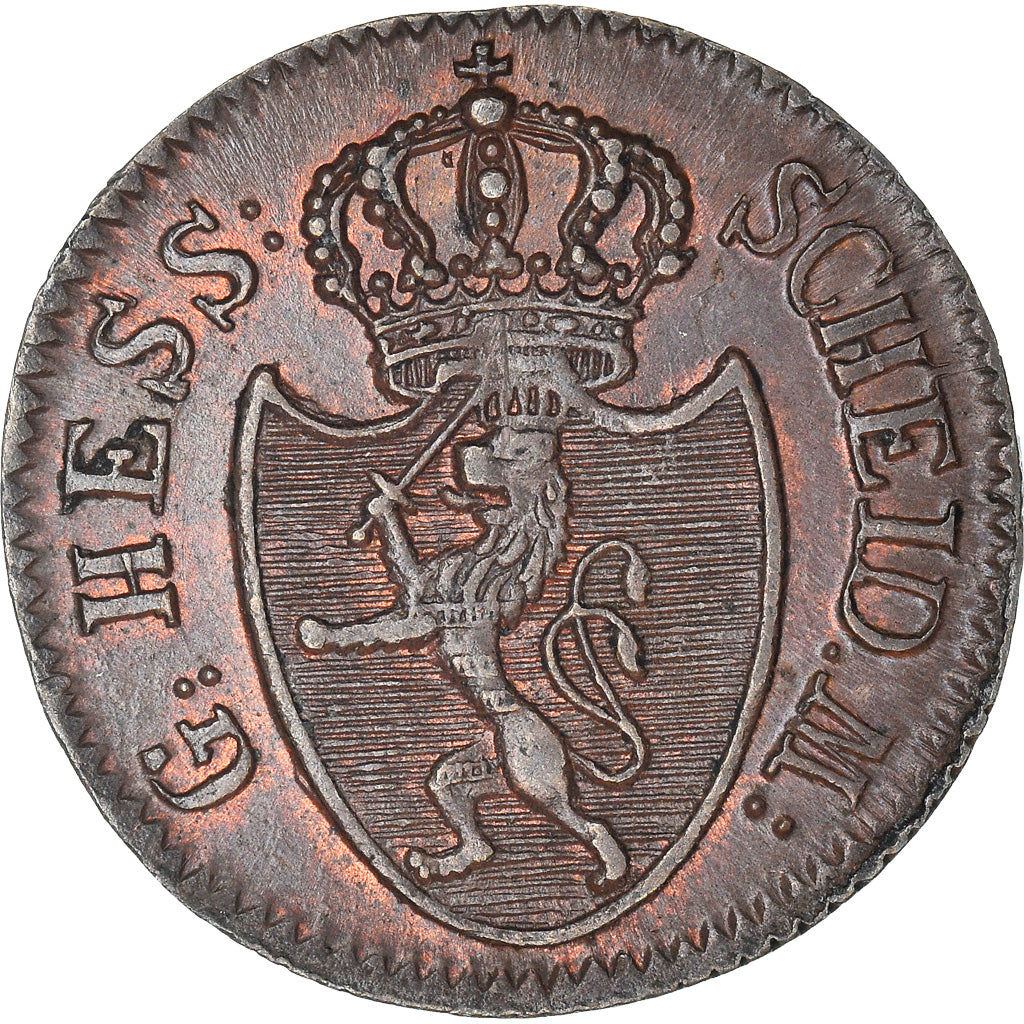 Moneta, Stati tedeschi, HESSE-DARMSTADT, Ludwig X, 1/4 Kreuzer, Pfennig, 1809