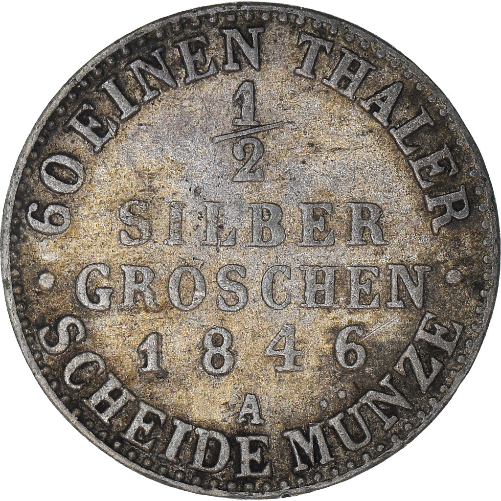 Moneta, Stati tedeschi, SCHWARZBURG-SONDERSHAUSEN, G, 1/2 Silber Groschen, 1846