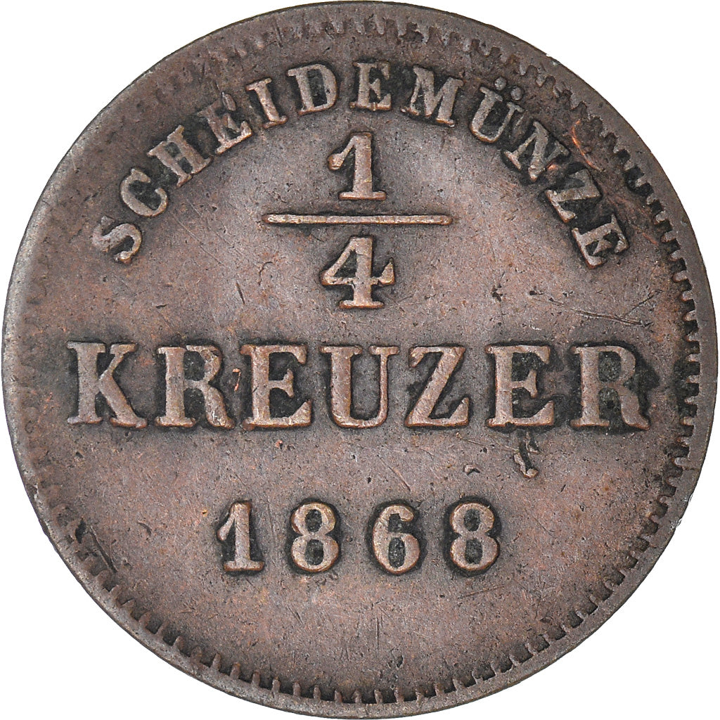 Moneta, Landy niemieckie, SCHWARZBURG-RUDOLSTADT, Albrecht, 1/4 Kreuzer, 1868