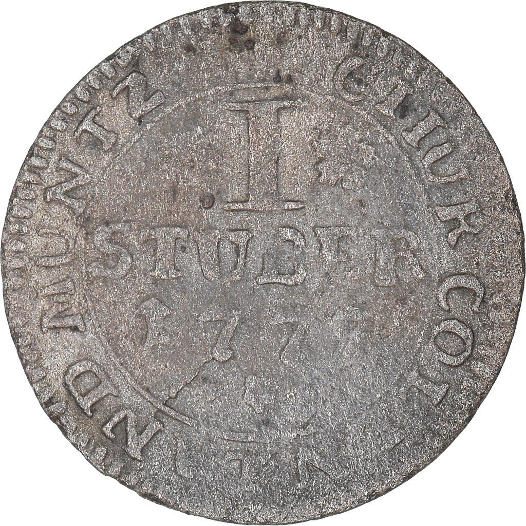 Coin, German States, COLOGNE, Maximilian Friedrich, Stuber, 1777, VF(20-25)