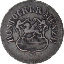 Coin, German States, ROSTOCK, 3 Pfennig, Dreiling, 1855, EF(40-45), Copper