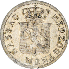 Munten, Duitse staten, NASSAU, Adolph, 3 Kreuzer, 1855, Wiesbaden, ZF+, Zilver