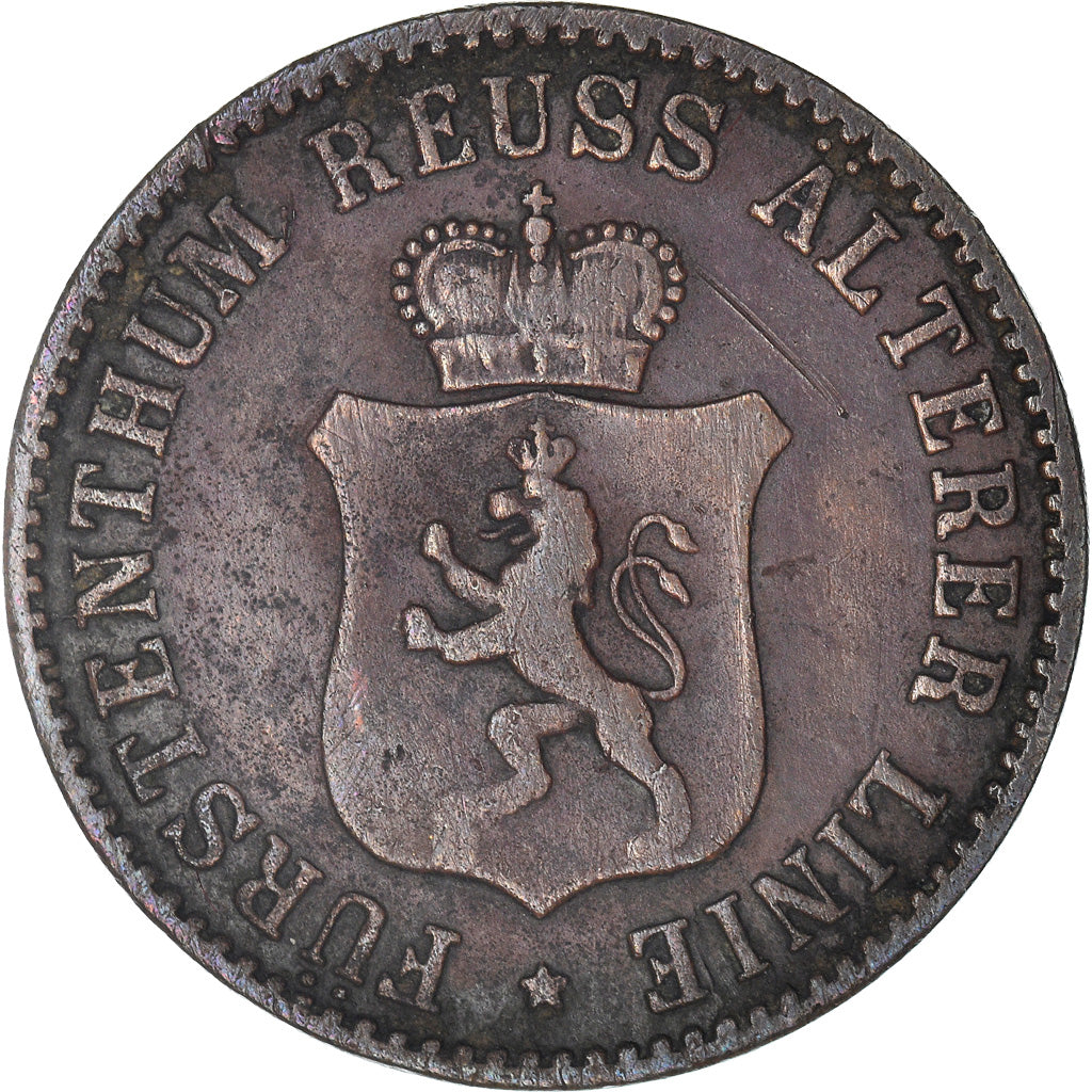 Munten, Duitse staten, REUSS-OBERGREIZ, Heinrich XXII, 3 Pfennig, 1868, FR+