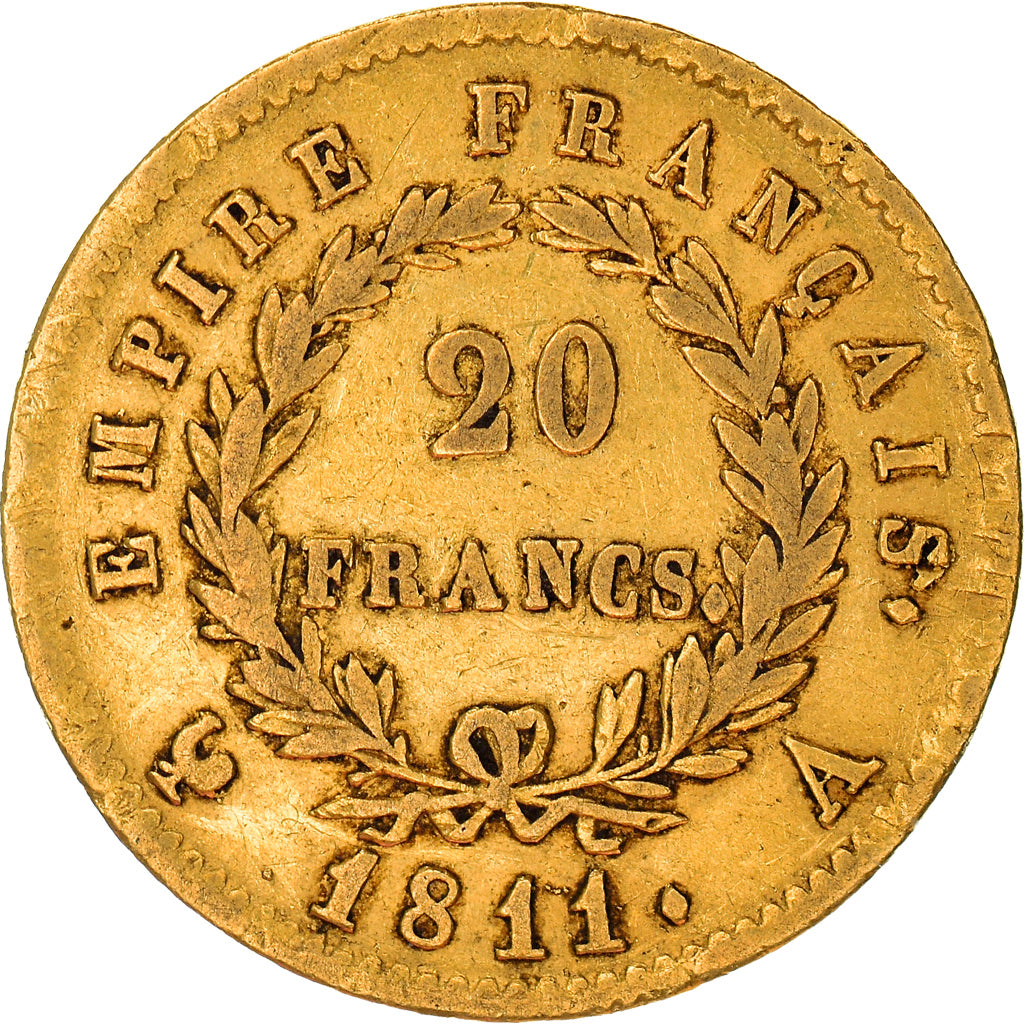 Monnaie, France, Napoléon I, 20 Francs, 1811, Paris, TB+, Or, Gadoury:1025