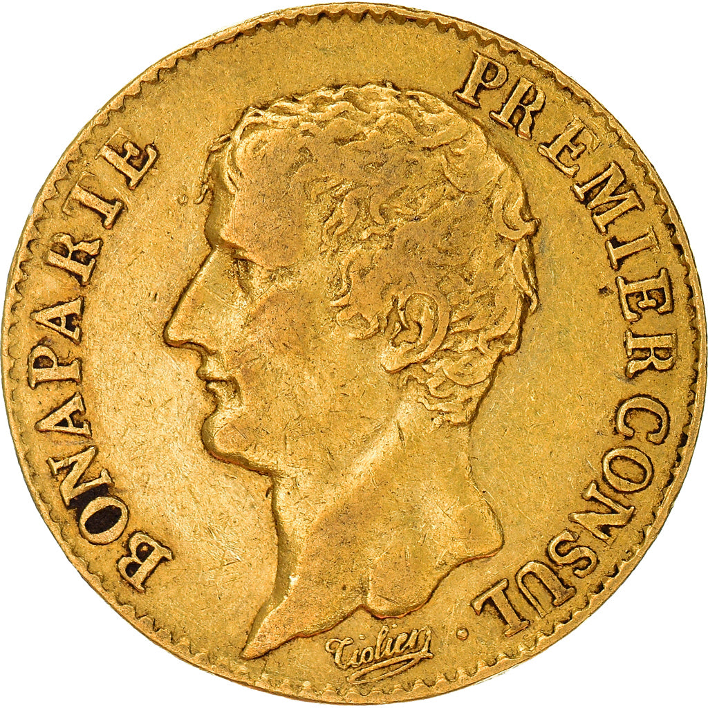 Moneda, Francia, Napoléon I, 20 Francs, An 12, Paris, BC+, Oro, KM:651