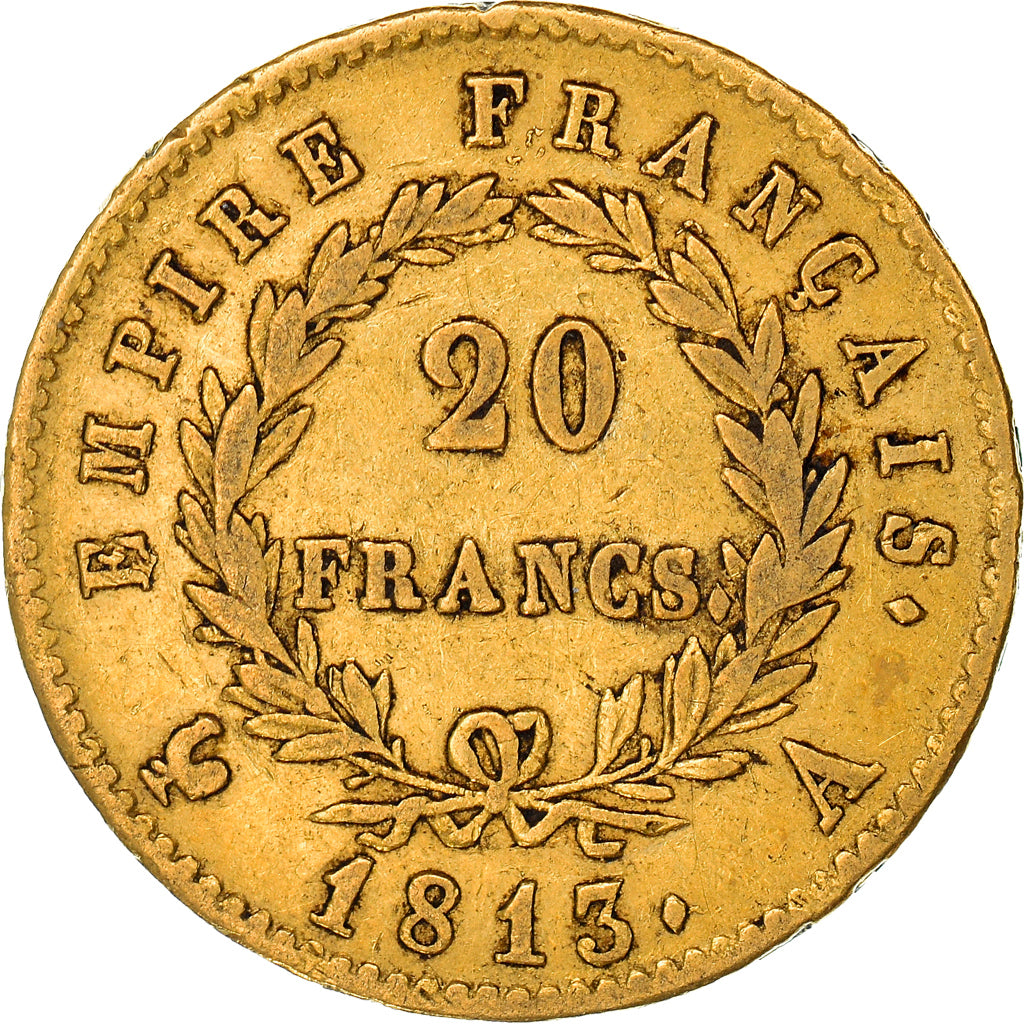 Moneta, Francia, Napoléon I, 20 Francs, 1813, Paris, BB, Oro, KM:695.1
