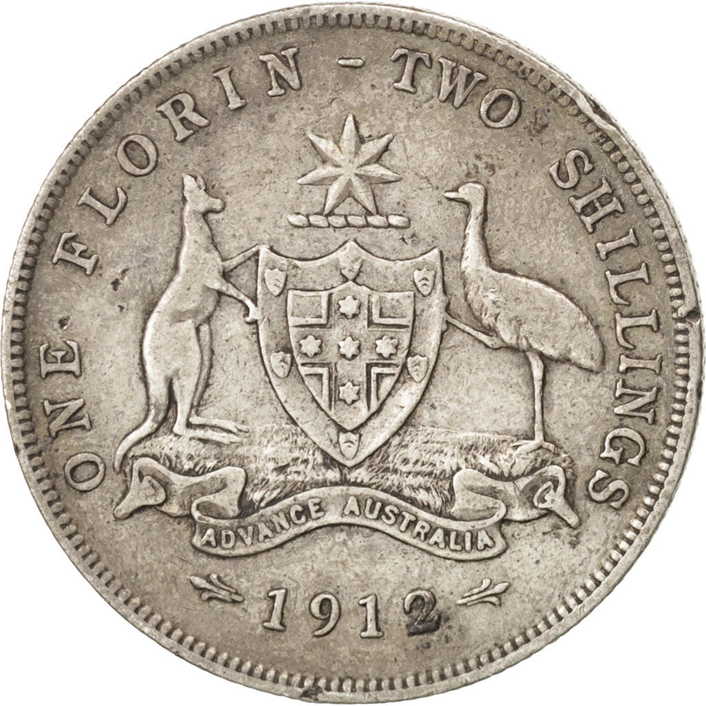 Coin, Australia, George V, Florin, 1912, VF(30-35), Silver, KM:27