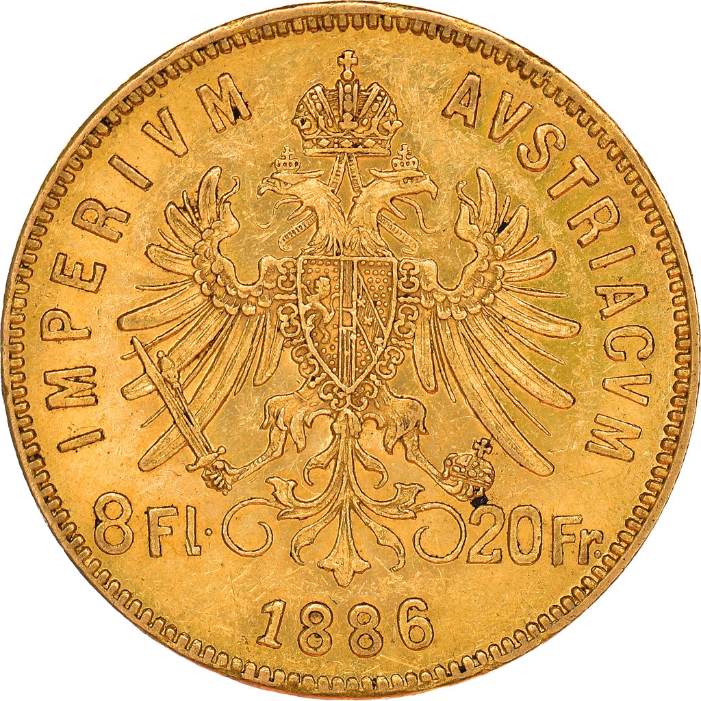 Monnaie, Autriche, Franz Joseph I, 8 Florins-20 Francs, 1886, TTB+, Or, KM:2269