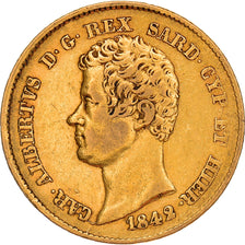 Moneta, STATI ITALIANI, SARDINIA, Carlo Alberto, 20 Lire, 1842, Genoa, BB, Oro