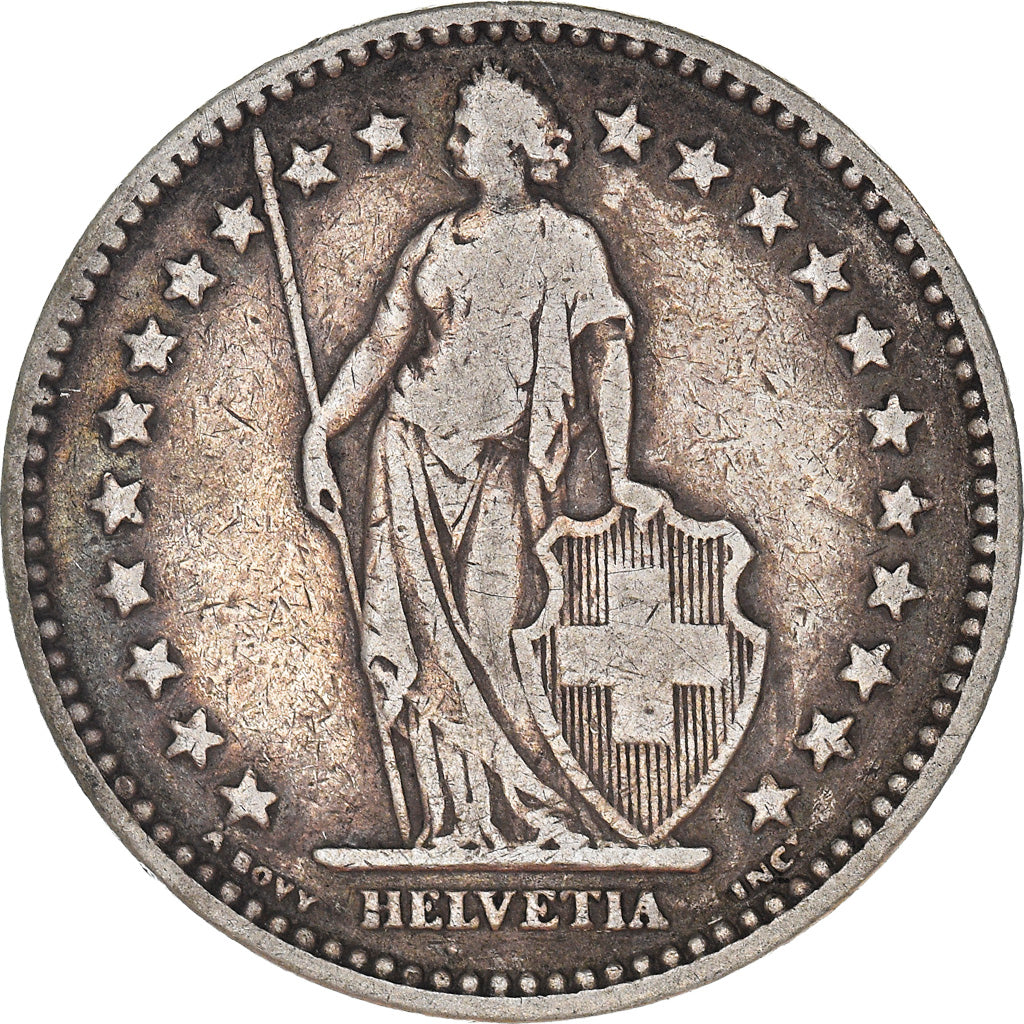Coin, Switzerland, 2 Francs, 1914, Bern, VF(20-25), Silver, KM:21