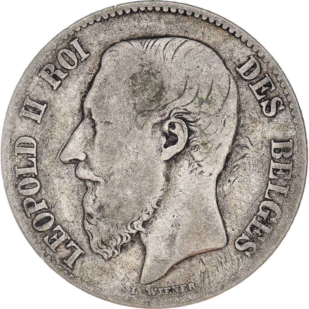 Coin, Belgium, Leopold II, 2 Francs, 2 Frank, 1866, VF(20-25), Silver, KM:30.1
