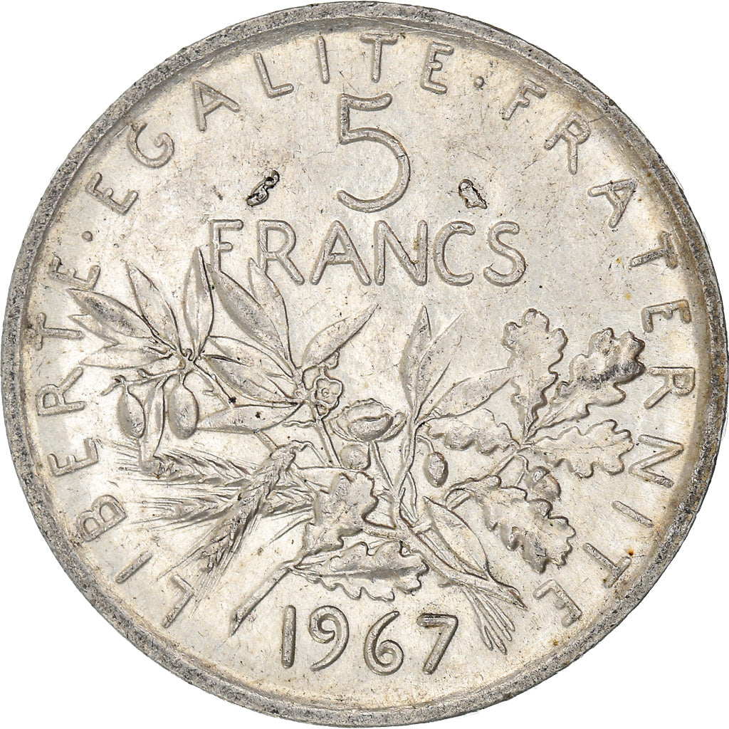 Coin, France, Semeuse, 5 Francs, 1967, Paris, AU(50-53), Silver, KM:926