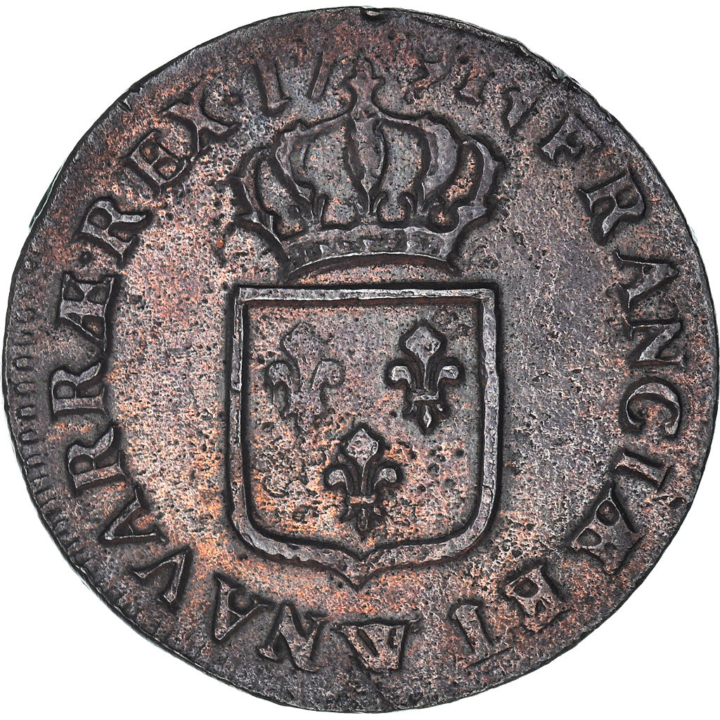 Monnaie, France, Louis XVI, Sol à l'Ecu, 1791, Lille, TTB, Cuivre, Gadoury:350