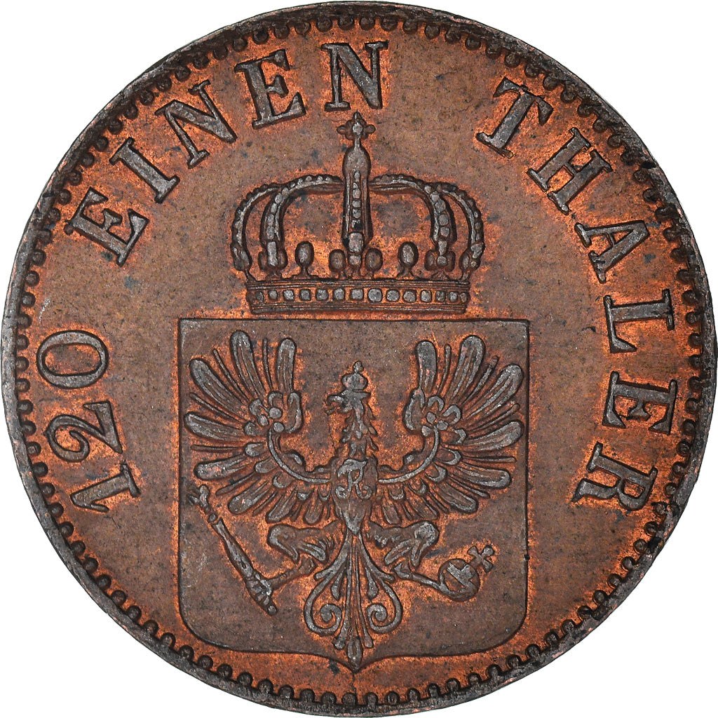 Coin, German States, PRUSSIA, Wilhelm I, 3 Pfennig, 1864, Berlin, AU(55-58)