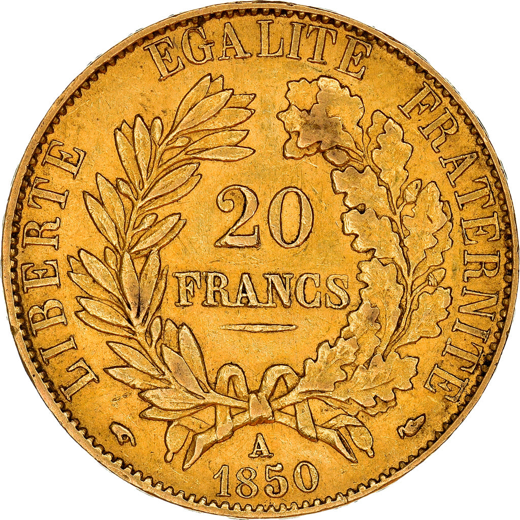 Coin, France, Cérès, 20 Francs, 1850, Paris, EF(40-45), Gold, KM:762