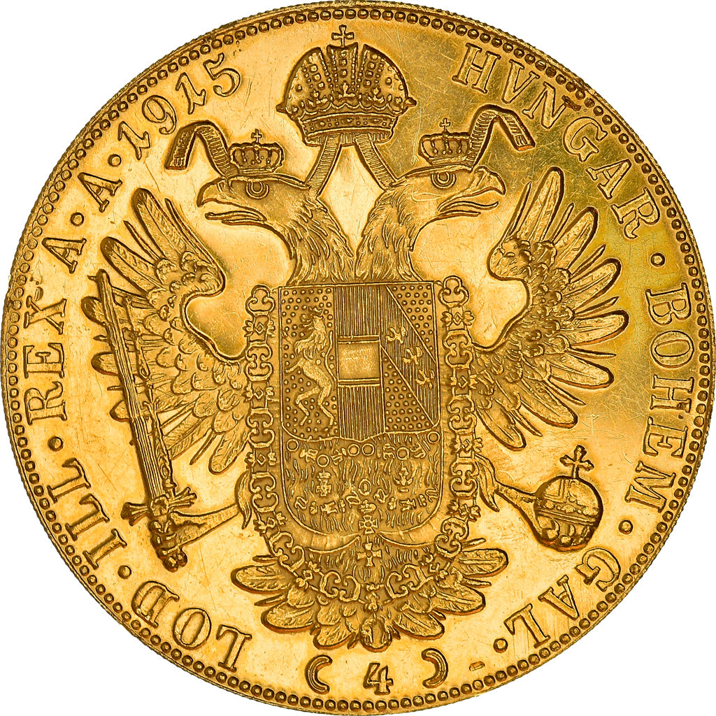 Coin, Austria, Franz Joseph I, 4 Ducat, 1915, Vienne, Official restrike