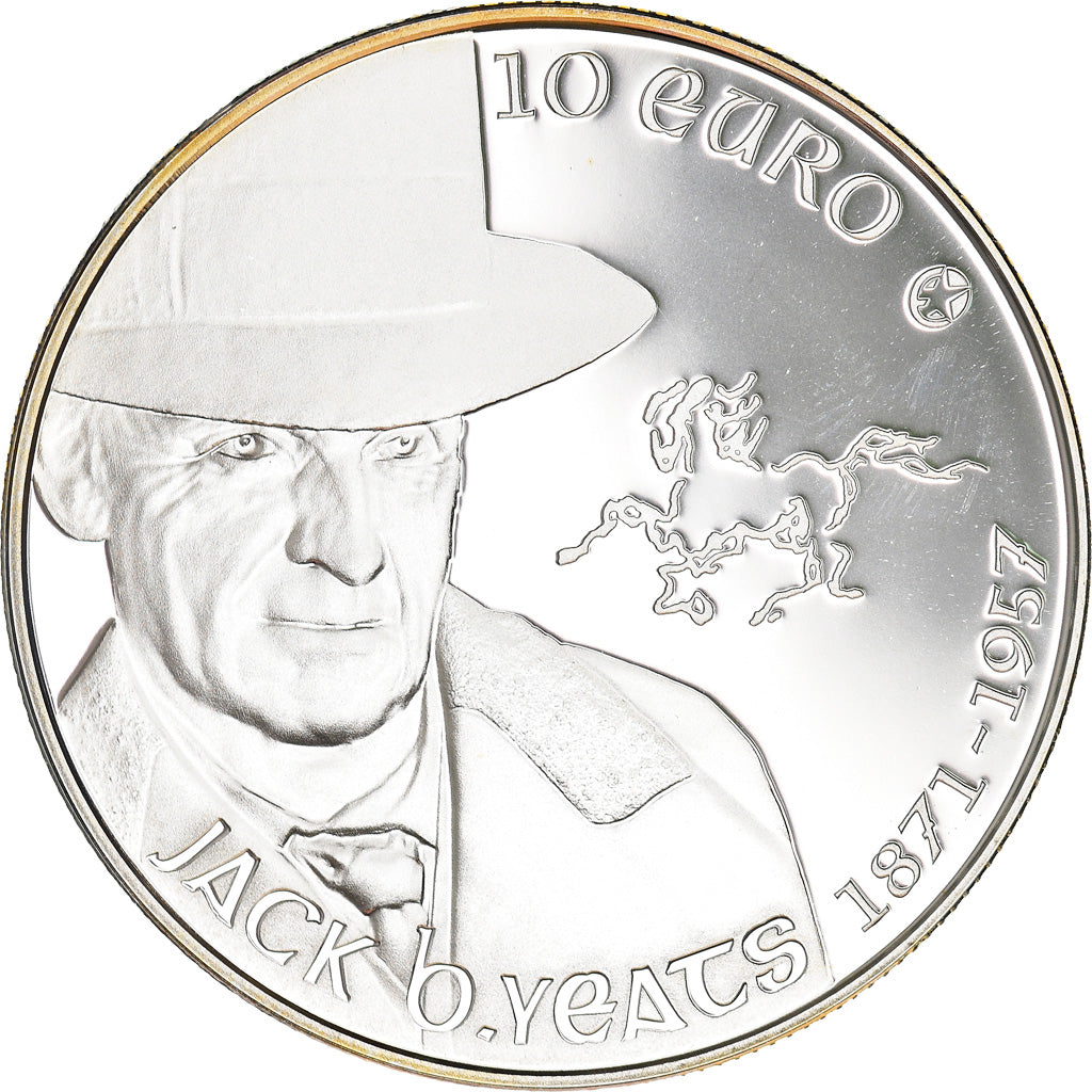 IRELAND REPUBLIC, 10 Euro, Jack B. Yeats, 2012, Proof, STGL, Silber, KM:70