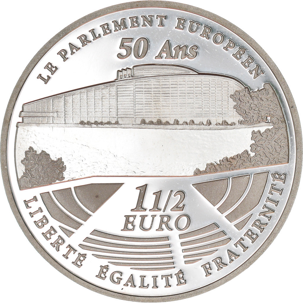 Frankrijk, 1-1/2 Euro, Le Parlement Européen, 2008, Proof, FDC, Zilver, KM:1532