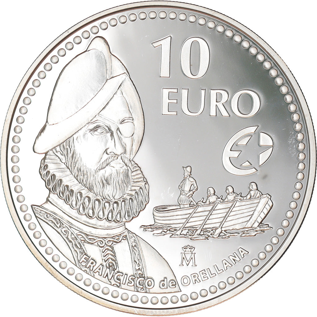 Spain, 10 Euro, Francisco de Orellana, 2011, Madrid, Proof, MS(65-70), Silver