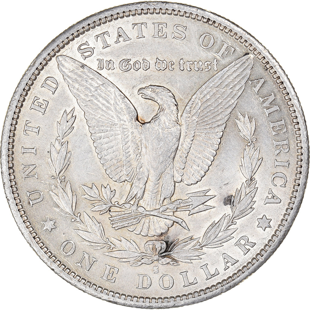 Coin, United States, Morgan Dollar, Dollar, 1890, San Francisco, AU(50-53)