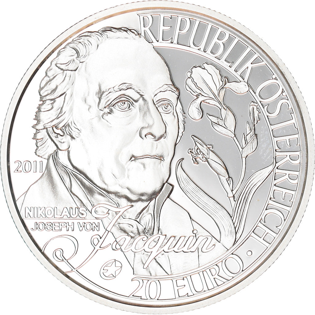 Austria, 20 Euro, Nikolaus Joseph von Jacquin, 2011, Vienna, Proof, MS(65-70)