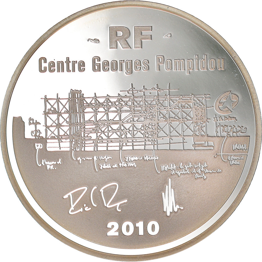 Francia, Monnaie de Paris, 10 Euro, Centre Pompidou, 2010, Paris, Proof, FDC