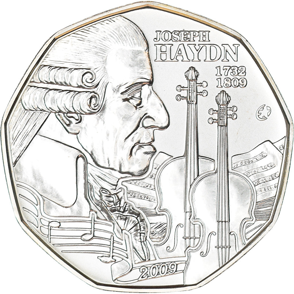 Austria, 5 Euro, Joseph Haydn, 2009, MS(65-70), Silver, KM:3170