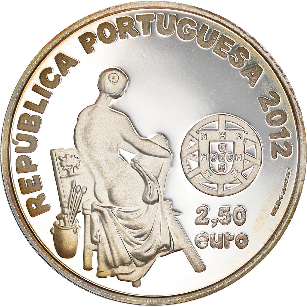 Portugal, 2-1/2 Euro, José Malhoa, 2012, Lisbon, Proof, MS(65-70), Silver