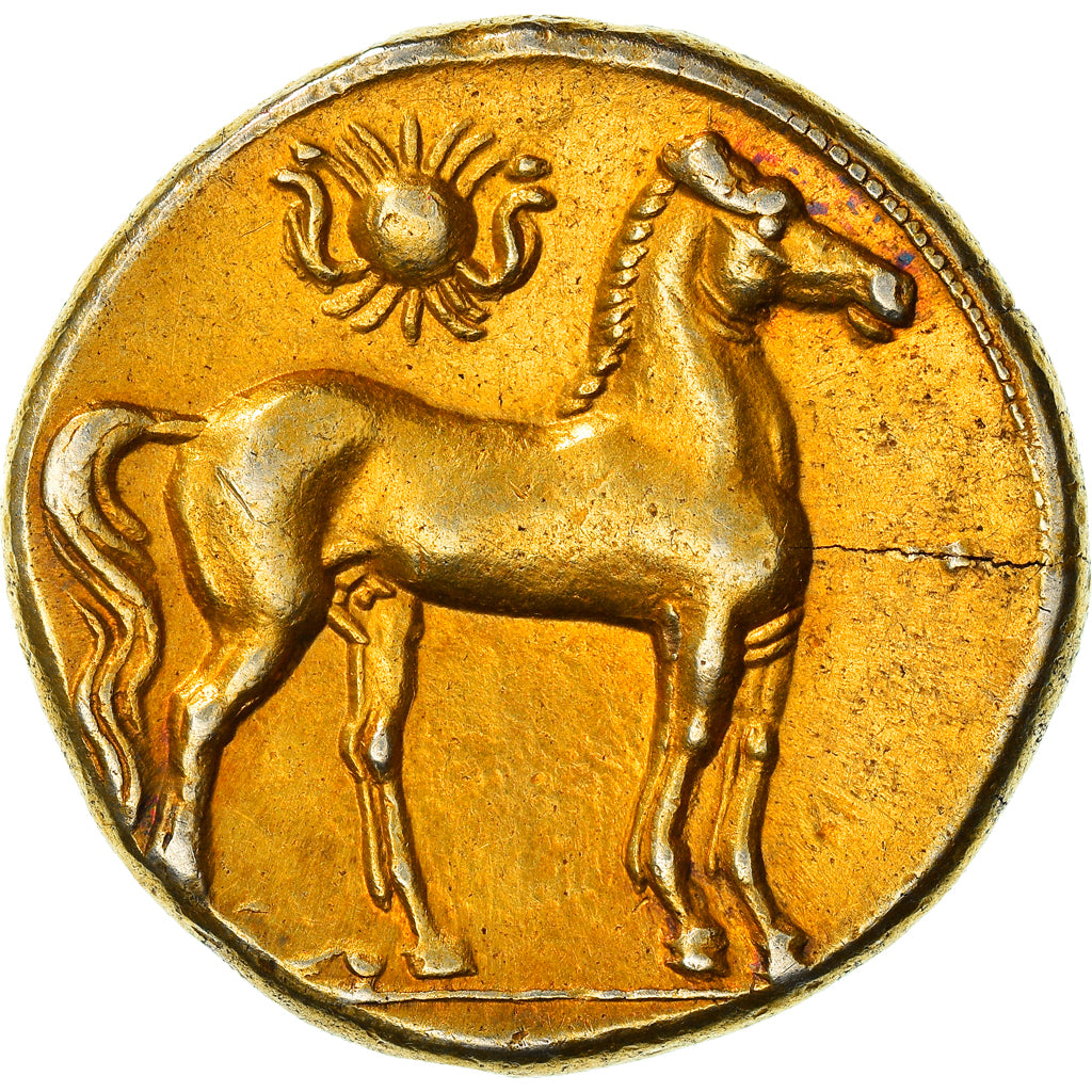 Coin, Zeugitana, Carthage, Trihemistater, 264-241 BC, AU(50-53), Electrum