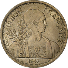Münze, FRENCH INDO-CHINA, Piastre, 1947, Paris, VZ, Kupfer-Nickel, KM:32.2