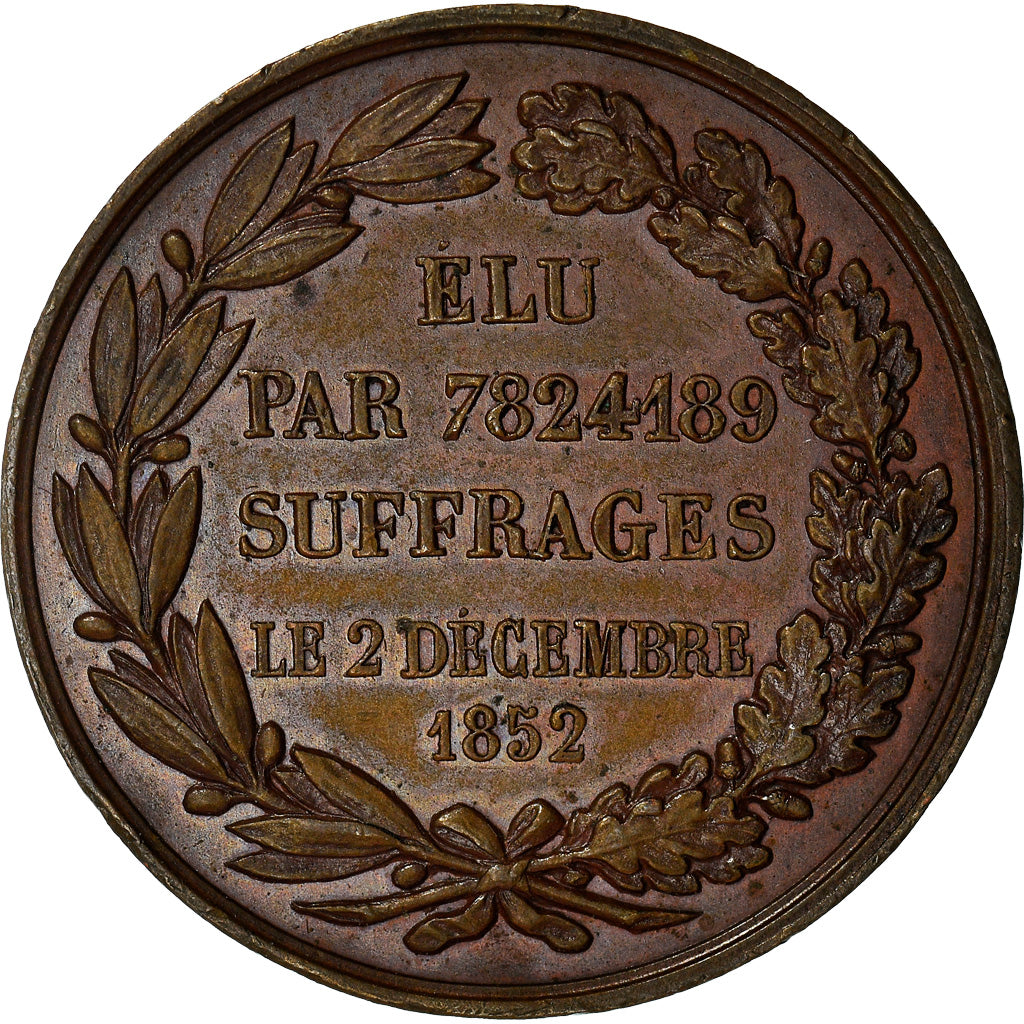 France, Médaille, Napoléon III, Elu par 7824189 suffrages le 2 décembre 1852