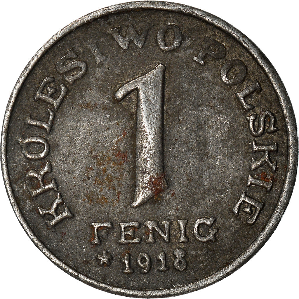 Coin, Poland, Fenig, 1918, Stuttgart, Germany, EF(40-45), Iron, KM:4