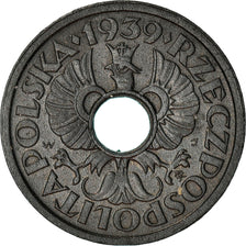 Coin, Poland, 5 Groszy, 1939, Warsaw, AU(50-53), Zinc, KM:35