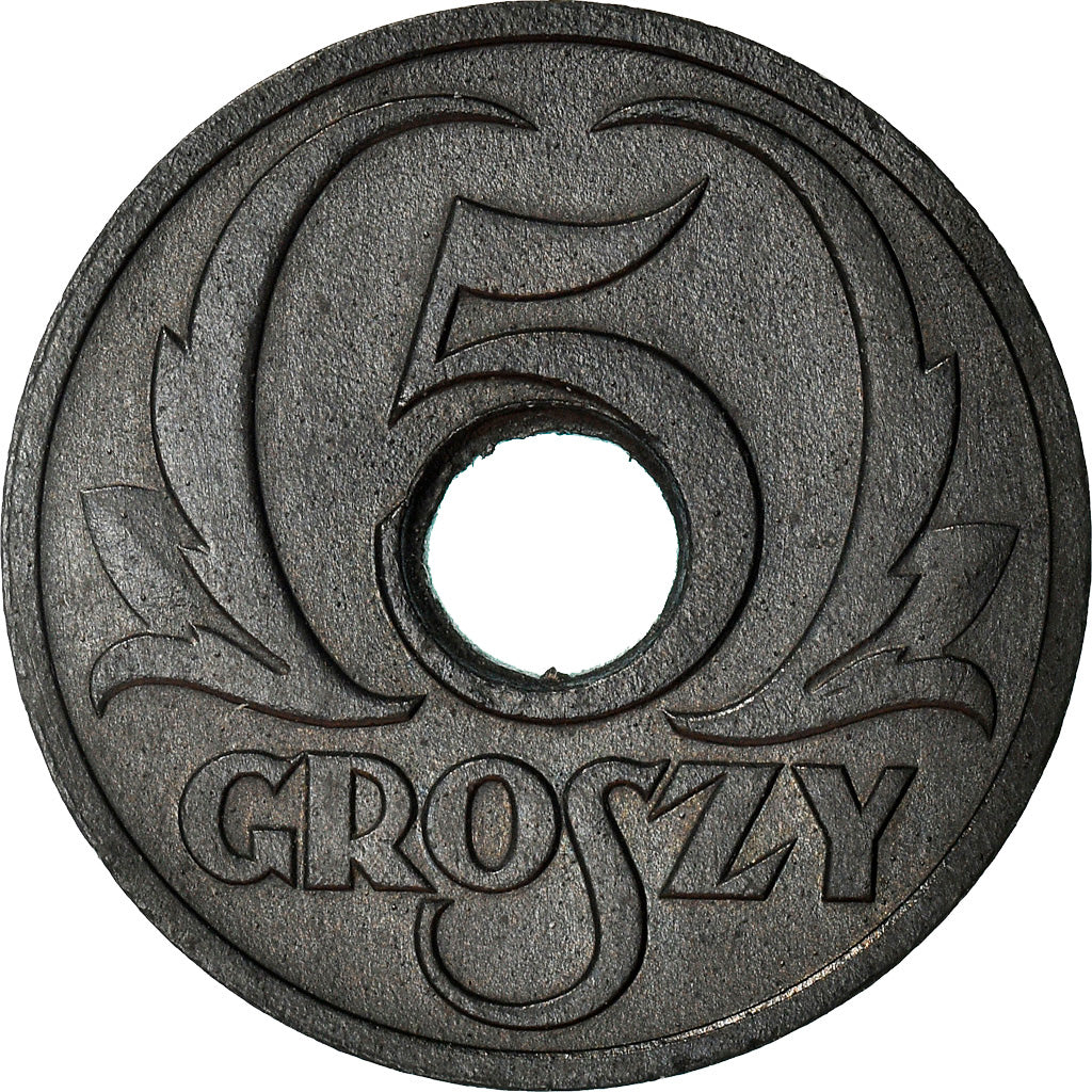 Coin, Poland, 5 Groszy, 1939, Warsaw, AU(50-53), Zinc, KM:35