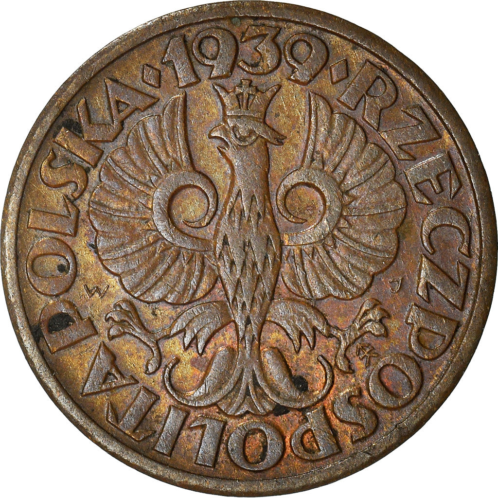 Coin, Poland, Grosz, 1939, Warsaw, EF(40-45), Bronze, KM:8a