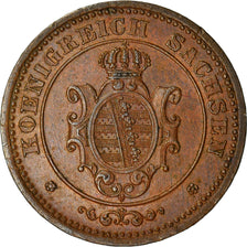 Coin, German States, SAXONY-ALBERTINE, Johann, 2 Pfennig, 1866, AU(55-58)