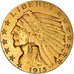 Moneta, Stati Uniti, Indian Head, $5, Half Eagle, 1915, Philadelphia, BB, Oro