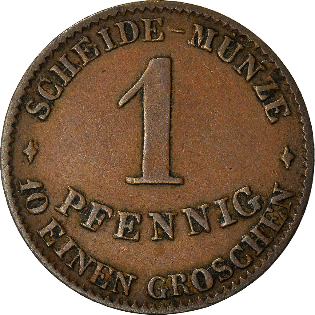 Coin, German States, SAXE-COBURG-GOTHA, Ernst I, Pfennig, 1856, Dresden