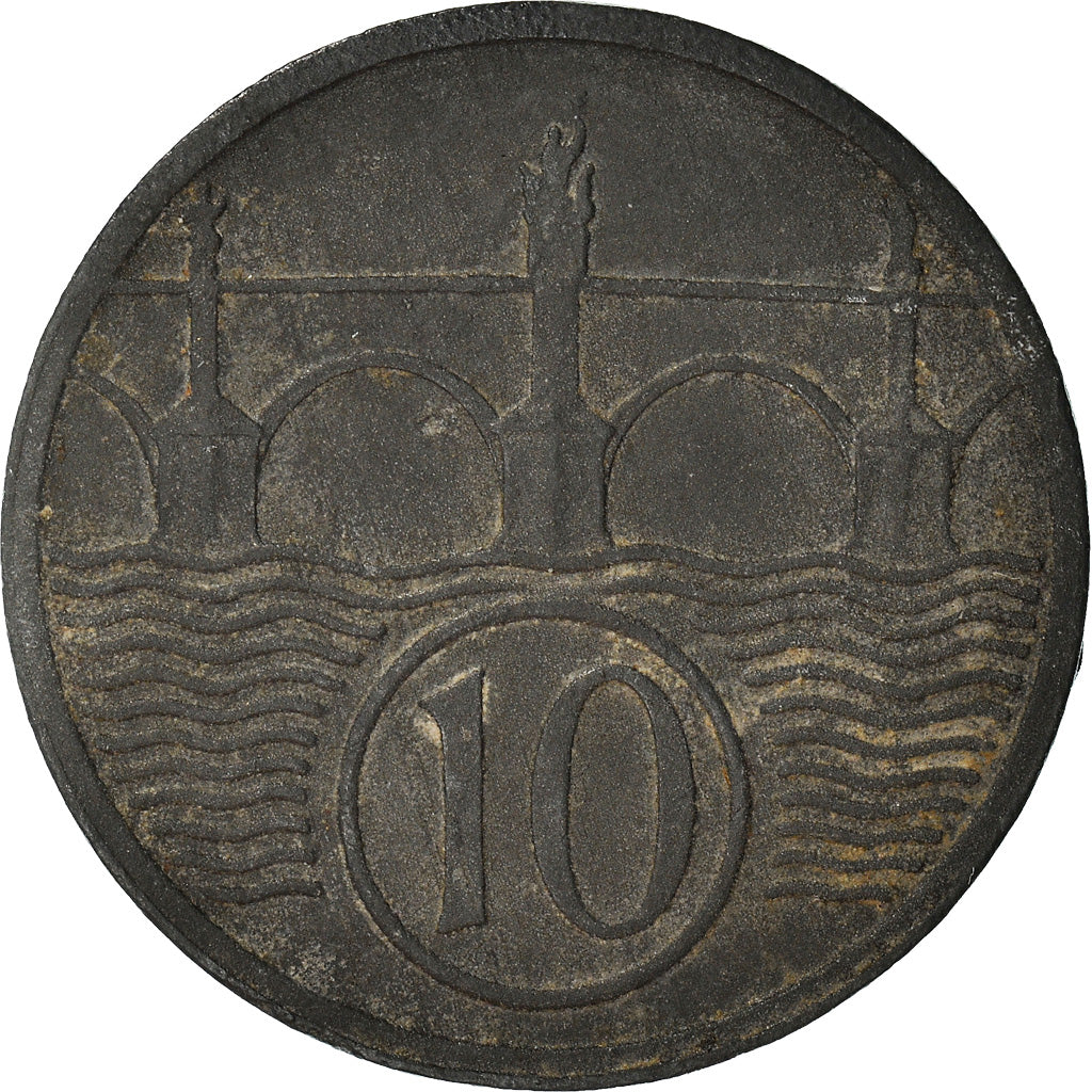 Coin, BOHEMIA & MORAVIA, 10 Haleru, 1941, EF(40-45), Zinc, KM:1