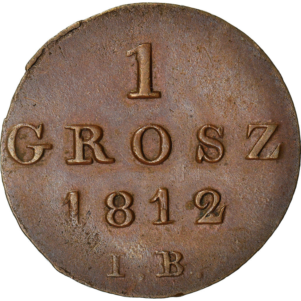Moneda, Polonia, Friedrich August I, Grosz, 1812, Rare in this quality, EBC+