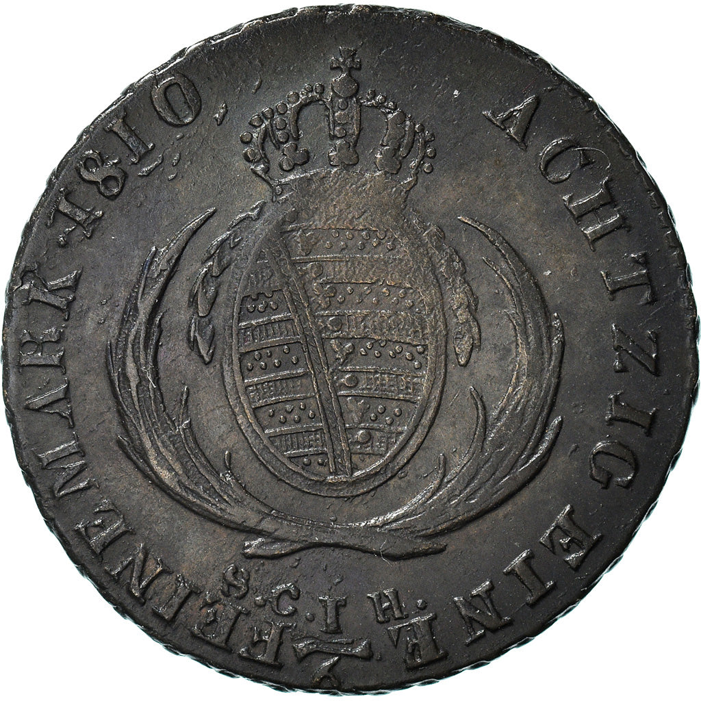 Coin, German States, SAXONY-ALBERTINE, Friedrich August I, 1/6 Thaler, 1/4