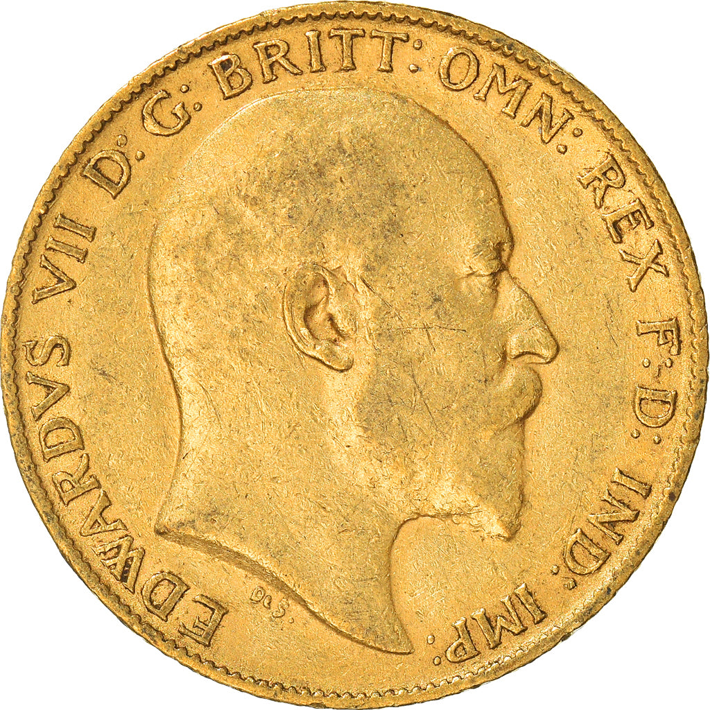 Coin, Great Britain, Edward VII, 1/2 Sovereign, 1902, EF(40-45), Gold, KM:804