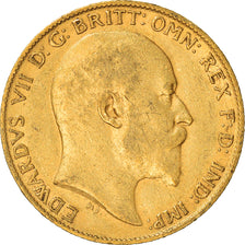 Moeda, Grã-Bretanha, Edward VII, 1/2 Sovereign, 1902, EF(40-45), Dourado