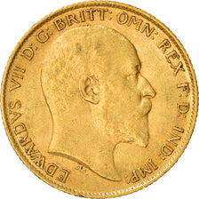 Coin, Great Britain, Edward VII, 1/2 Sovereign, 1909, EF(40-45), Gold, KM:804