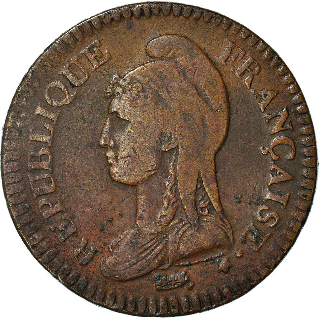 Coin, France, Dupré, Decime, AN 7, Lille, VF(30-35), Bronze, KM:644.11