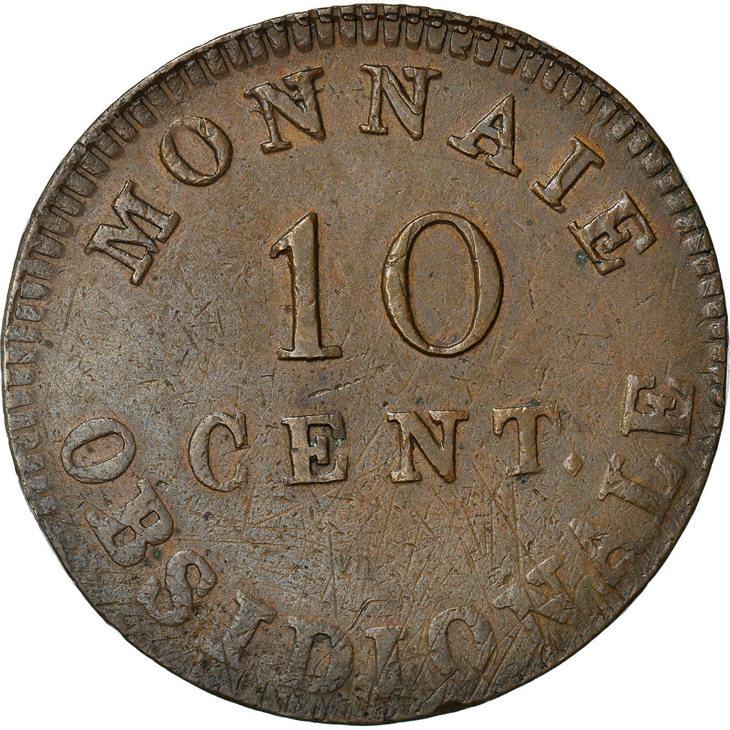 Coin, France, Louis XVIII, 10 Centimes, 1814, Anvers, EF(40-45), Bronze