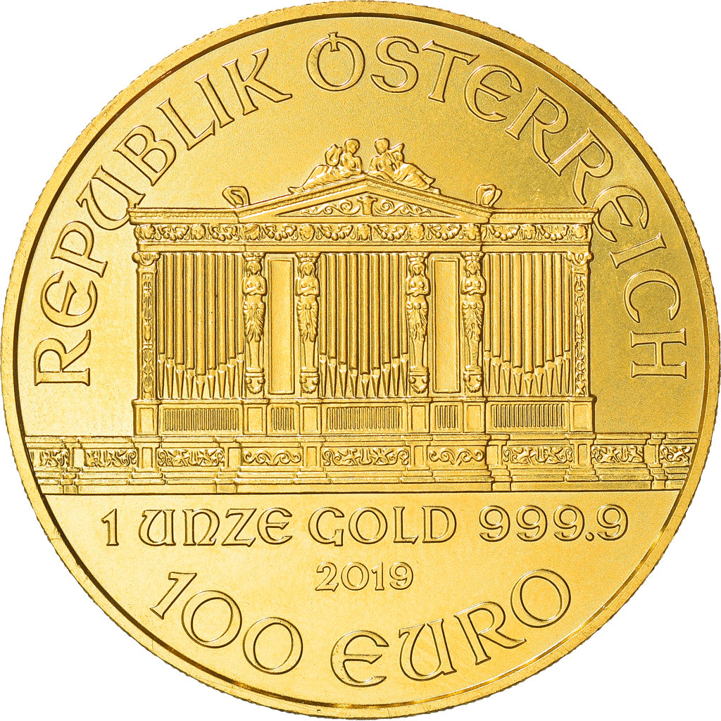 Austria, Philharmonic Orchestra, 100 Euro, 2019, 1 Oz, MS(64), Gold, KM:3095