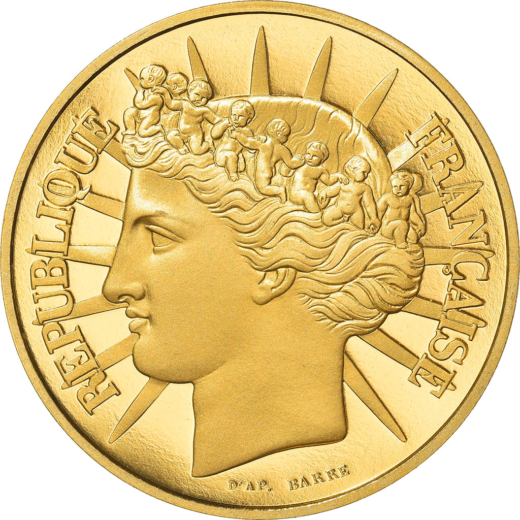 Moneta, Francia, Fraternité, 100 Francs, 1988, Proof, FDC, Oro, KM:966b