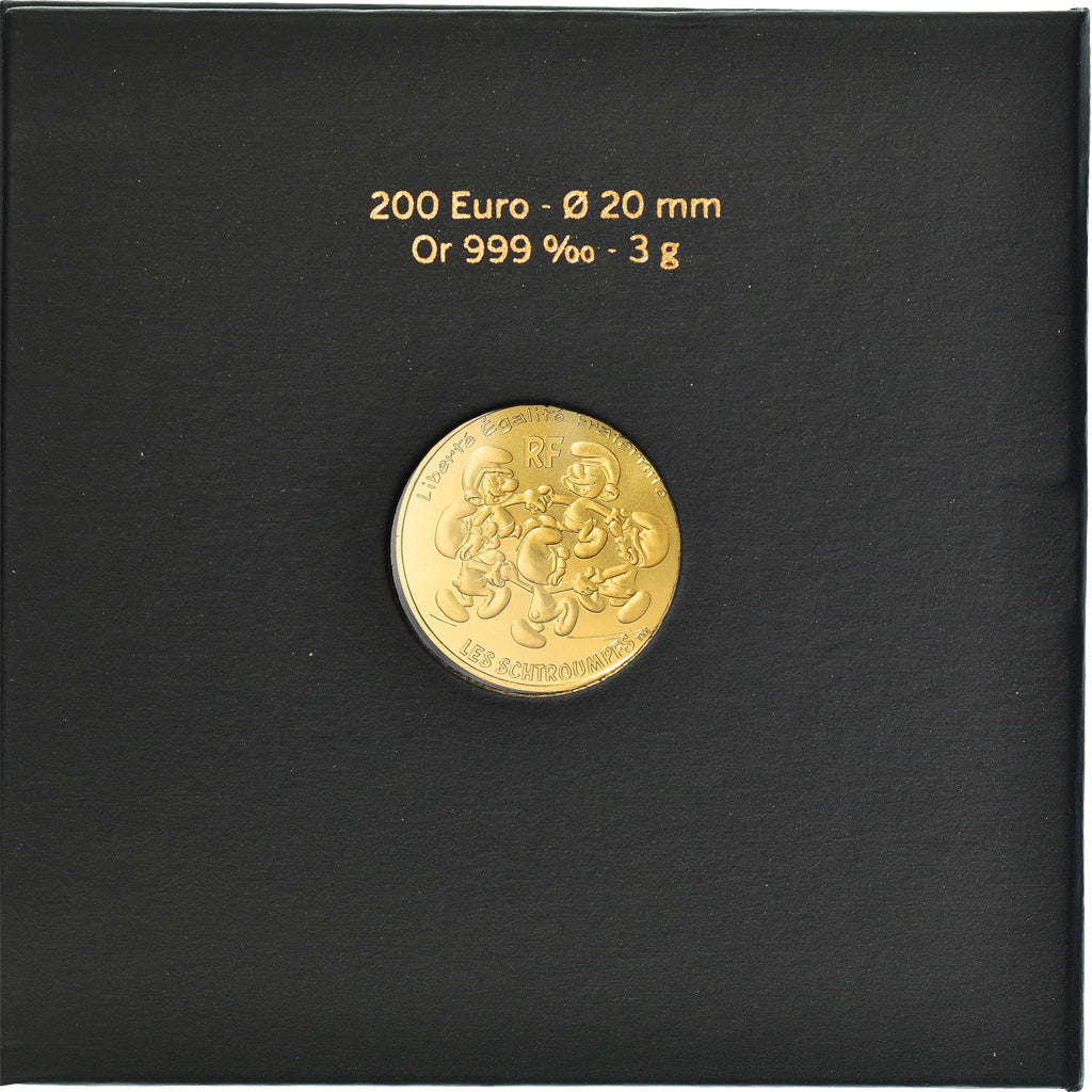 France, Monnaie de Paris, 200 Euro, La Ronde des Schtroumpfs, 2020, Paris, BU